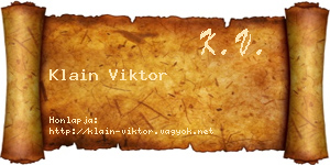 Klain Viktor névjegykártya